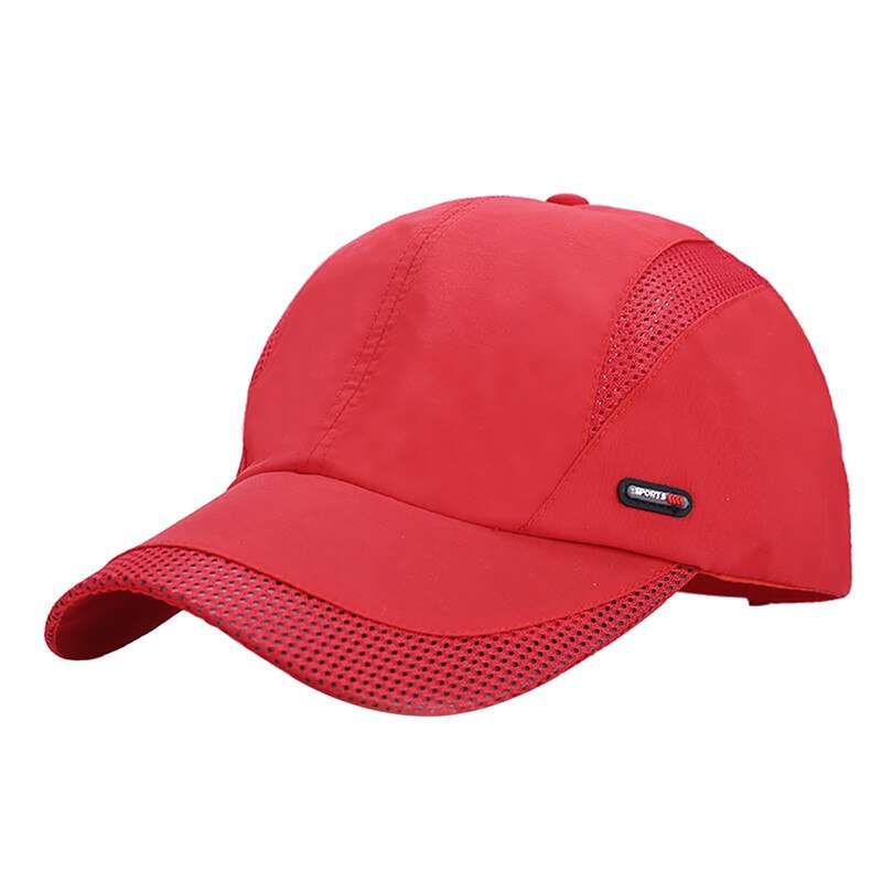 Unisex almindelig baseballkasket kvinder mænd snapback kasketter klassisk polo stil hat afslappet sport udendørs justerbar kasket: Rød