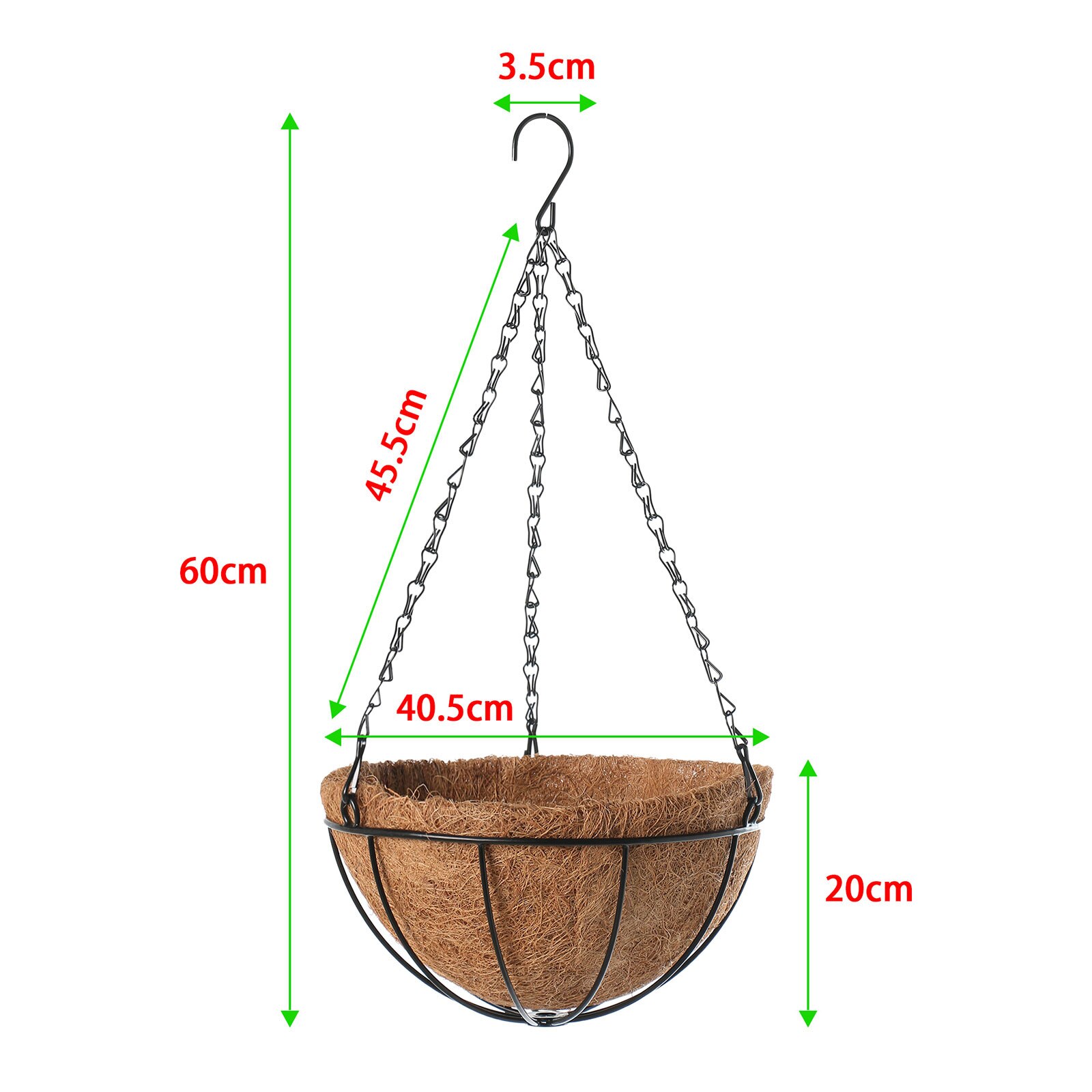 Maceta de coco ecológica para el hogar, cesta colgante, caja de almacenamiento para plantas y flores, estilo Original: 16