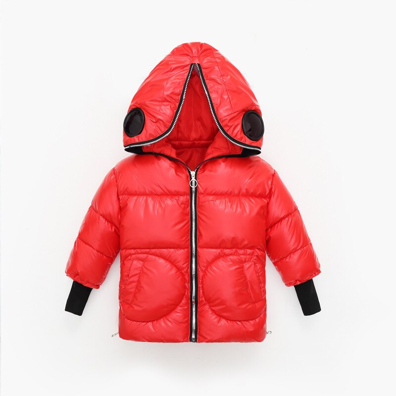 Børnejakke til drenge vinterjakker piger børnefrakke skinnende jakke vintertøj børn drengejakker varmt outwear 8/10/11 år: Rød / 12t