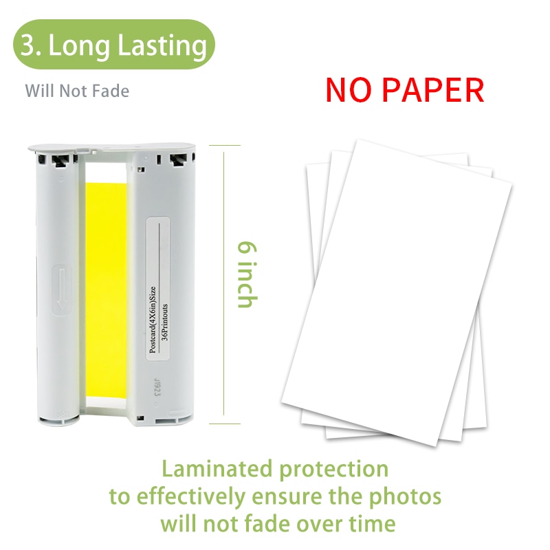 Topcolor 1Pc Voor Canon Selphy CP1300 CP1000 CP1200 CP910 Foto Printer Inkt Cartridge KP-108IN Kp 36IN Fotopapier Printer lint