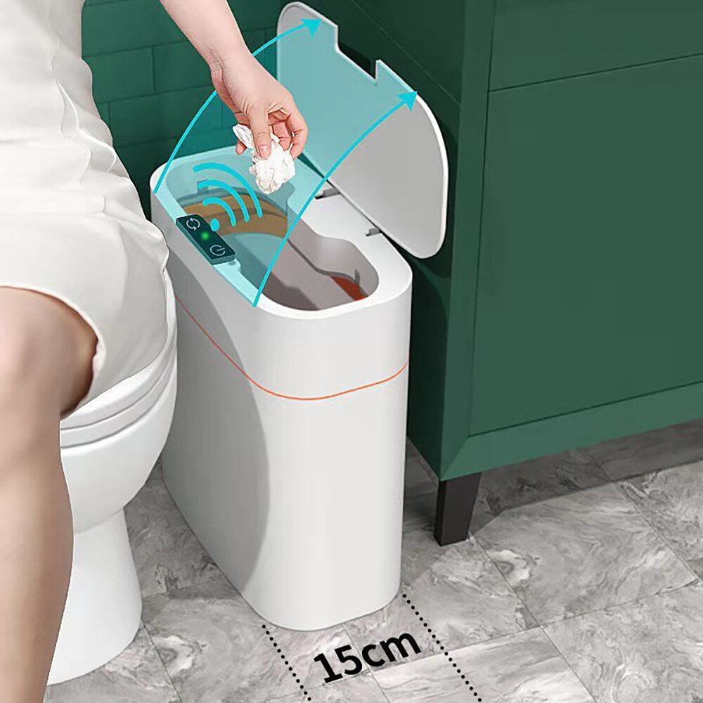 16L Intelligent Trash Can Smart Sensor Dustbin Electric Automatic Rubbish Can USB Waterproof Dustbin Home Induction Garbage Bin