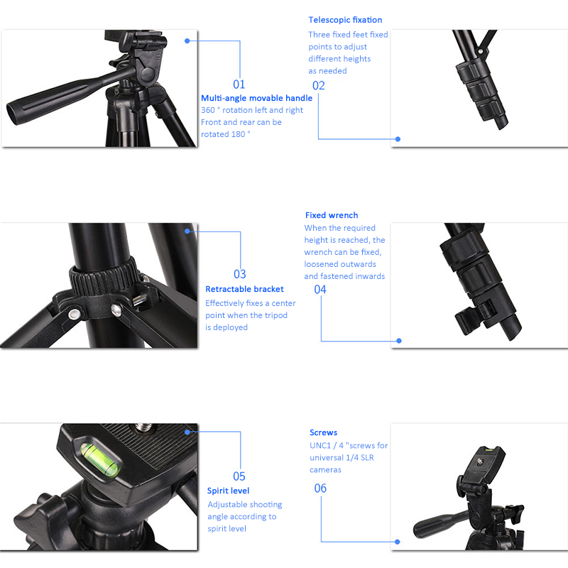 3120 Universal Phone Tablet Tripod Video Live Folding Telescopic Tripod Desktop Phone Selfie Outdoor Photography Camera Bracket