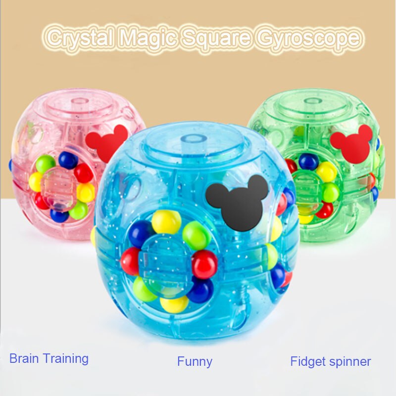 1pcs Little Magic Bean Gyro colorful magic Cube Fingertip Gyroscope stress relief cube Children's educational toys