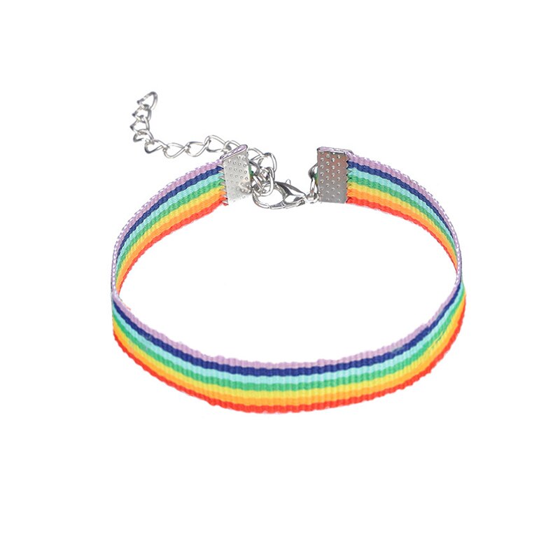 1 Pcs Rainbow Wristband Rainbow Bracelet Versatile Couple Bracelet Wristband For Gay And Lesbian Pride: 02