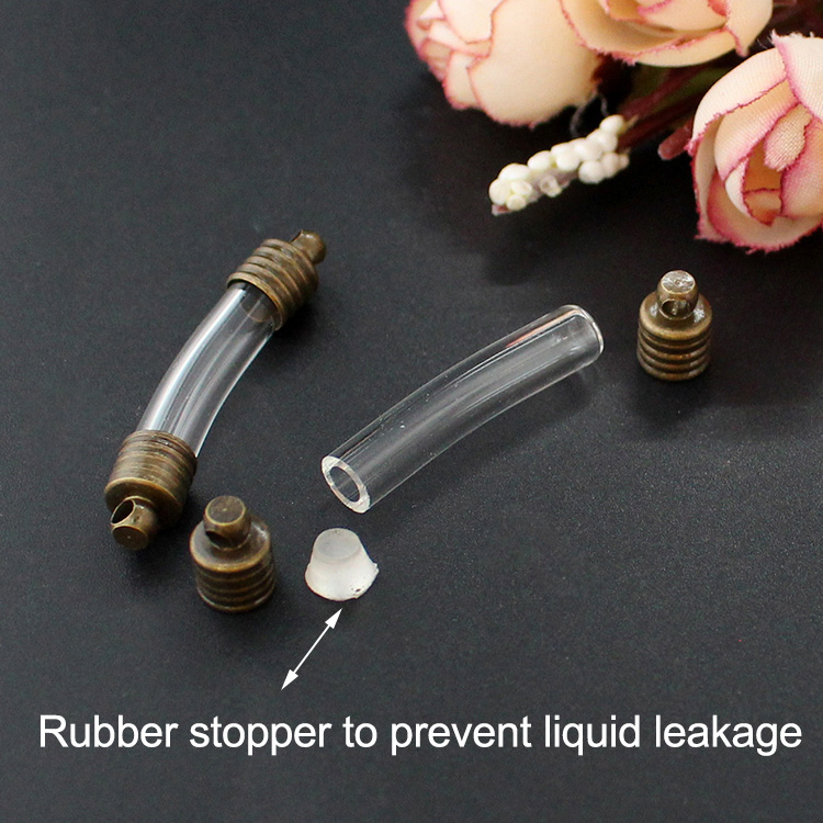 8PCS 8MM Glass Tube Vial Pendant Bracelet Name on Rice DIY Bracelets Wishing Glass Bottle Jewelry Finding