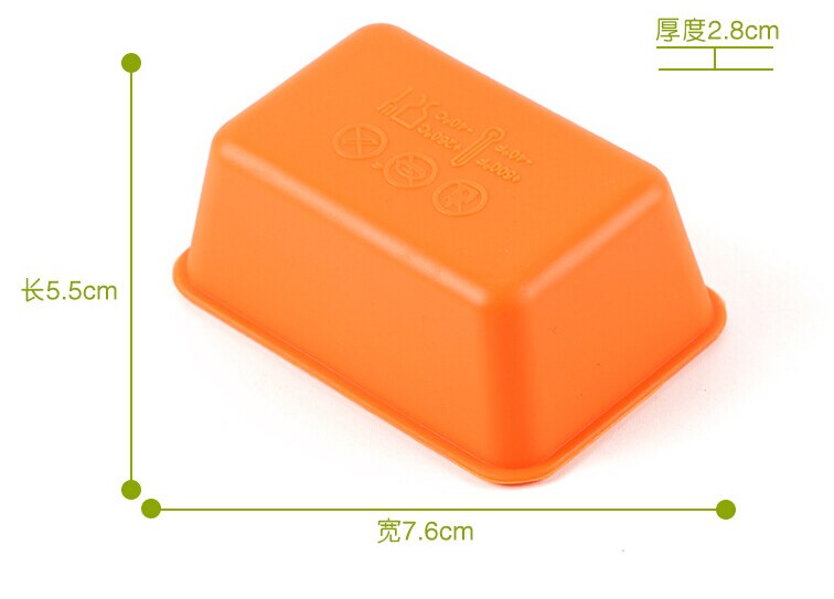 10 stykker rektangel silikon liten brødform silikon muffins bakekopper cupcake form  e149