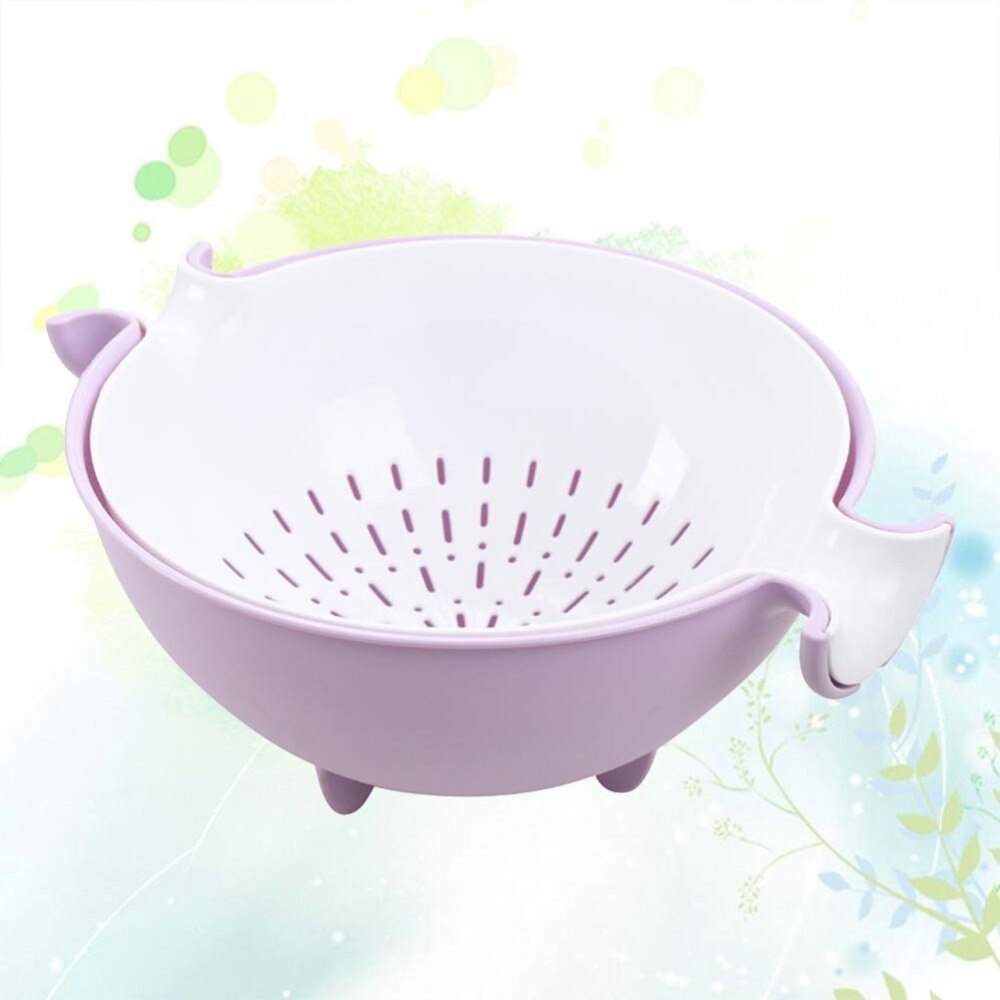 Passoire de cuisine 2-en-1 passoire et bol ensembles grand bol de lavage et passoire passoire détachable passoires ensemble (Purpl