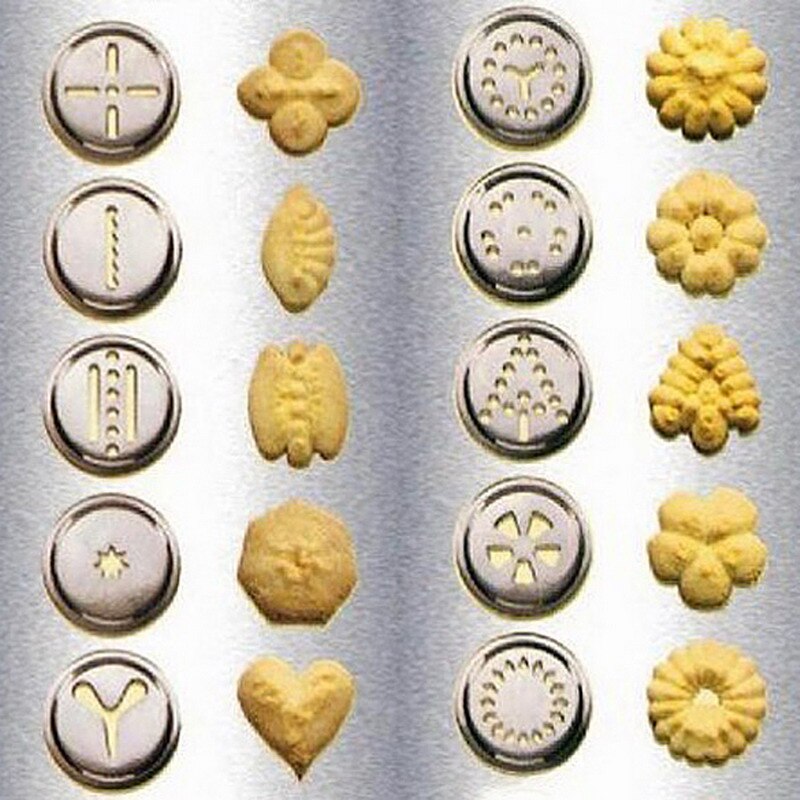 Kakor pressfräs bakverktyg kaka kex pressmaskin kök verktyg bakform med 20 kakformar och 4 munstycken 4.6