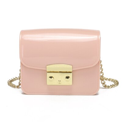 Colorful Summer Girls Mini PVC Jelly Purse Fit for Both Adult and Children Women Cross Body Chain Bags Baby: light pink