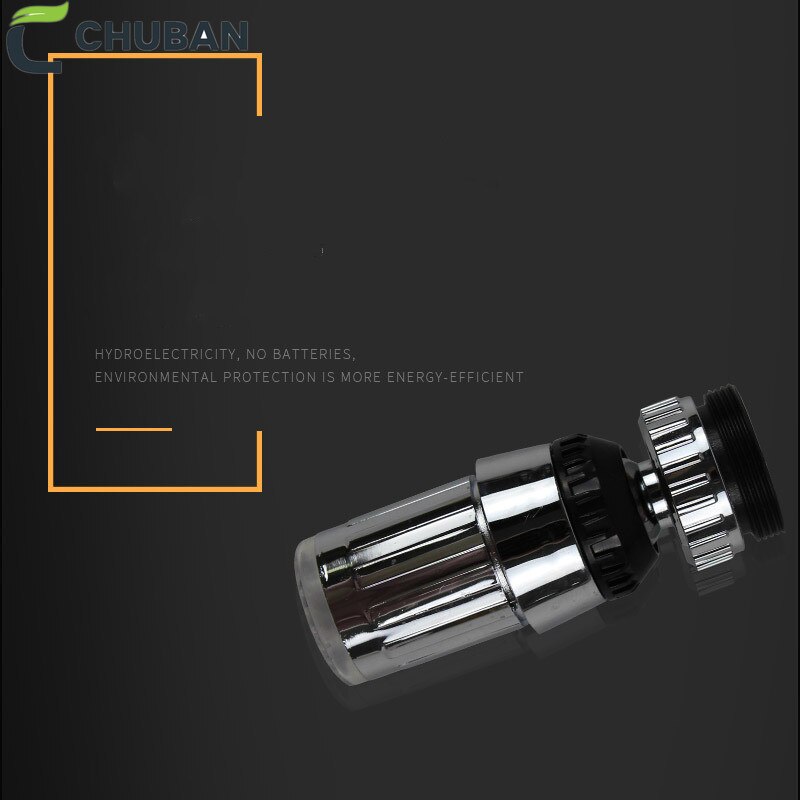 CHUBAN 1PC Led Faucet Light Intelligent Water Temperature Control Led Water Tap Kitchen Faucets No Need Battery N94