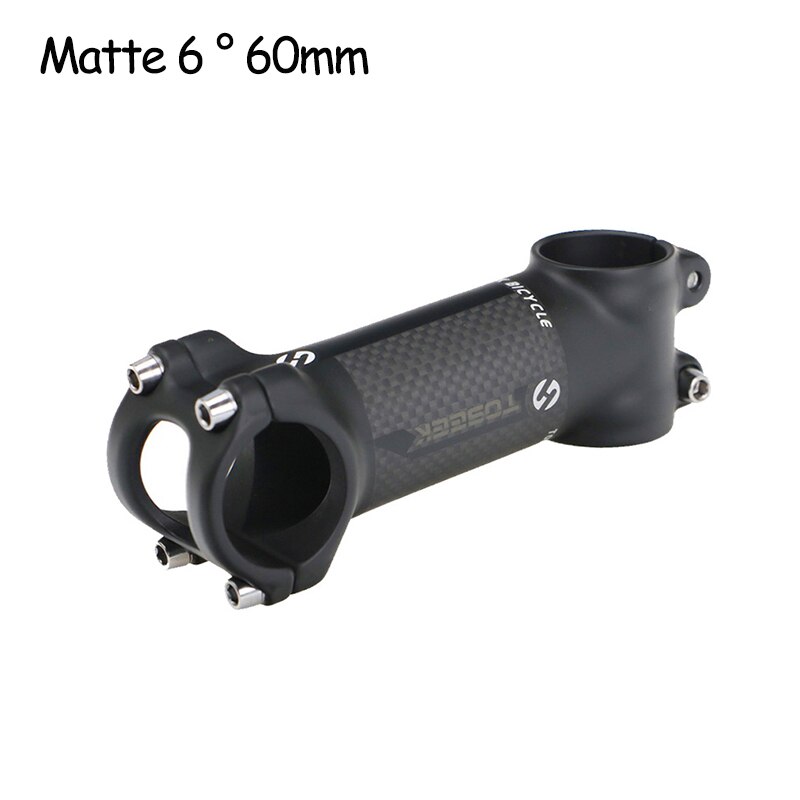 Toseek sykkelstyrestem karbon aluminium landevei mtb sykkelstem ultralett 31.8 mtb kraft 6/17 grader sykkelbord sykkeldel: Hvit