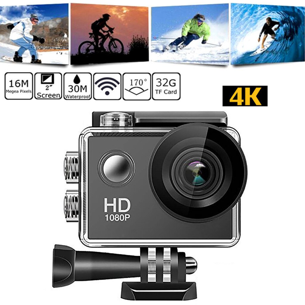 170 ° Groothoek Lens 4K Full Hd 2 Inch Lcd 98Ft Waterdicht Scherm Action Camera Camera Go Extreme pro Cam Video Camcorder