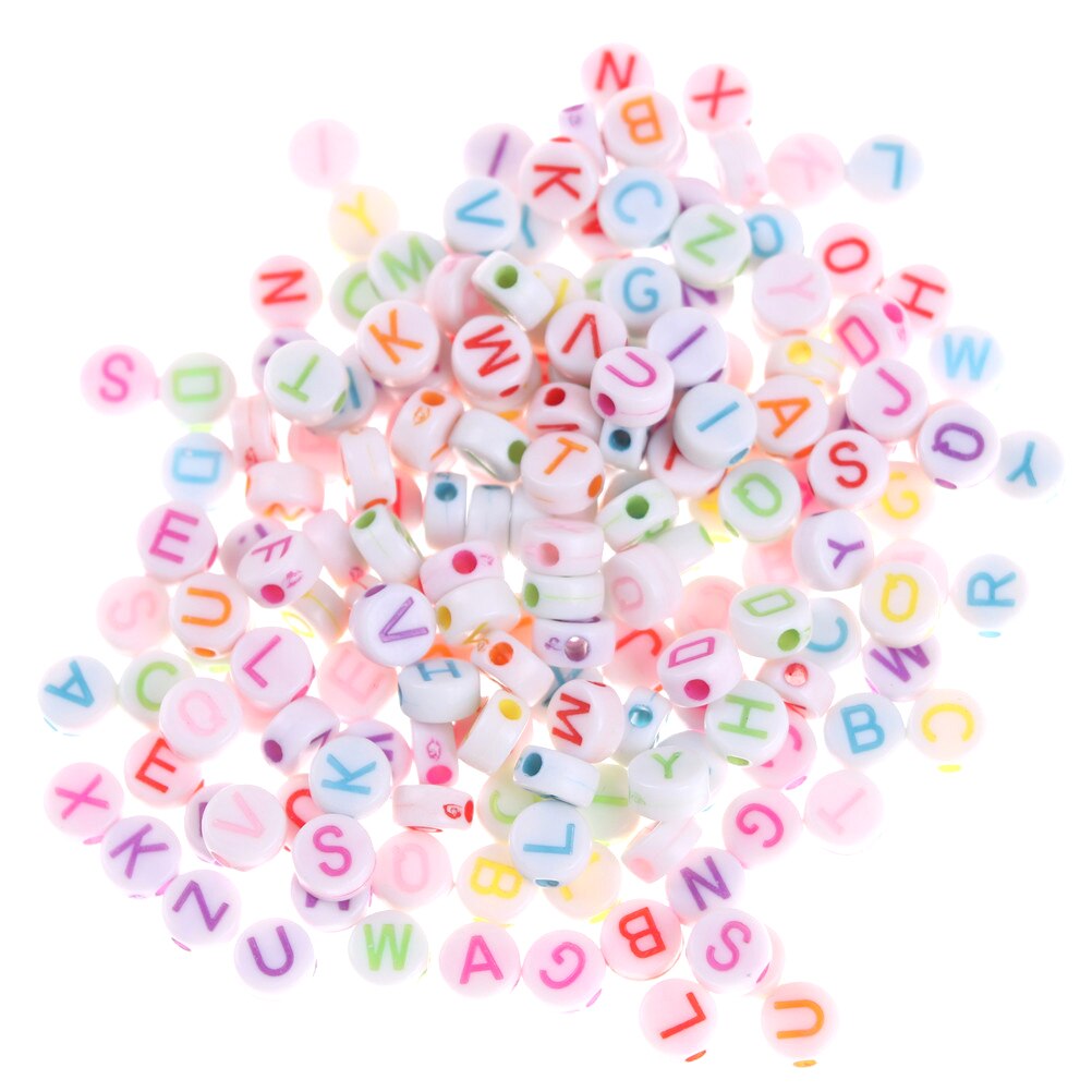 100pcs Alphabet Beads Acrylic Bead Letters DIY Letter Beads For Kids Educational Equipment