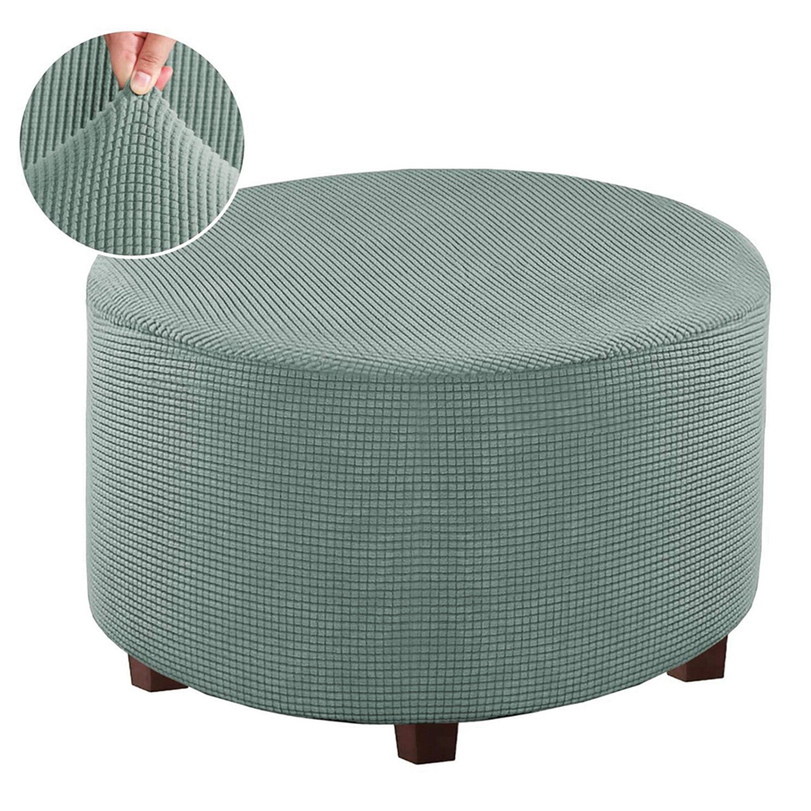 Ottoman Slipcovers Round Ottoman Footstool Cover Removable Machine Washable