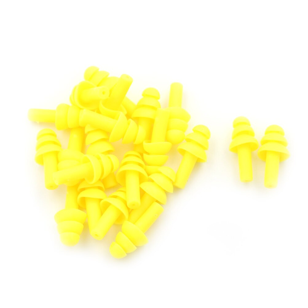 Tapones de silicona blanda para los oídos, para los oídos, para el estudio, para dormir, nadar, deportes acuáticos, cómodos, 10 pares: Amarillo