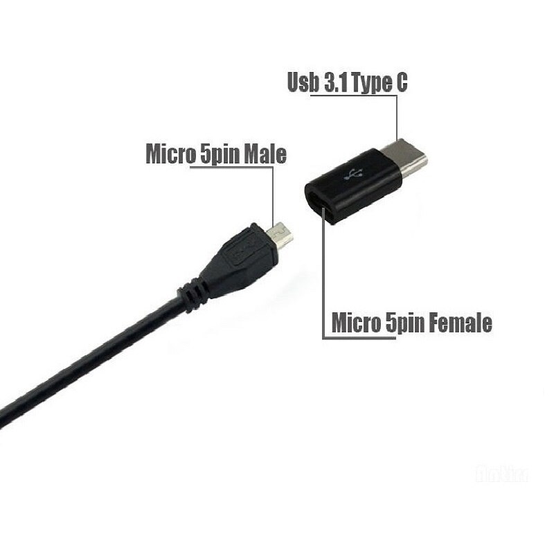 universell usb 3.1 type-c mannlig kontakt til mikro usb kvinnelig omformer usb-c dataadapter type c enhet svart