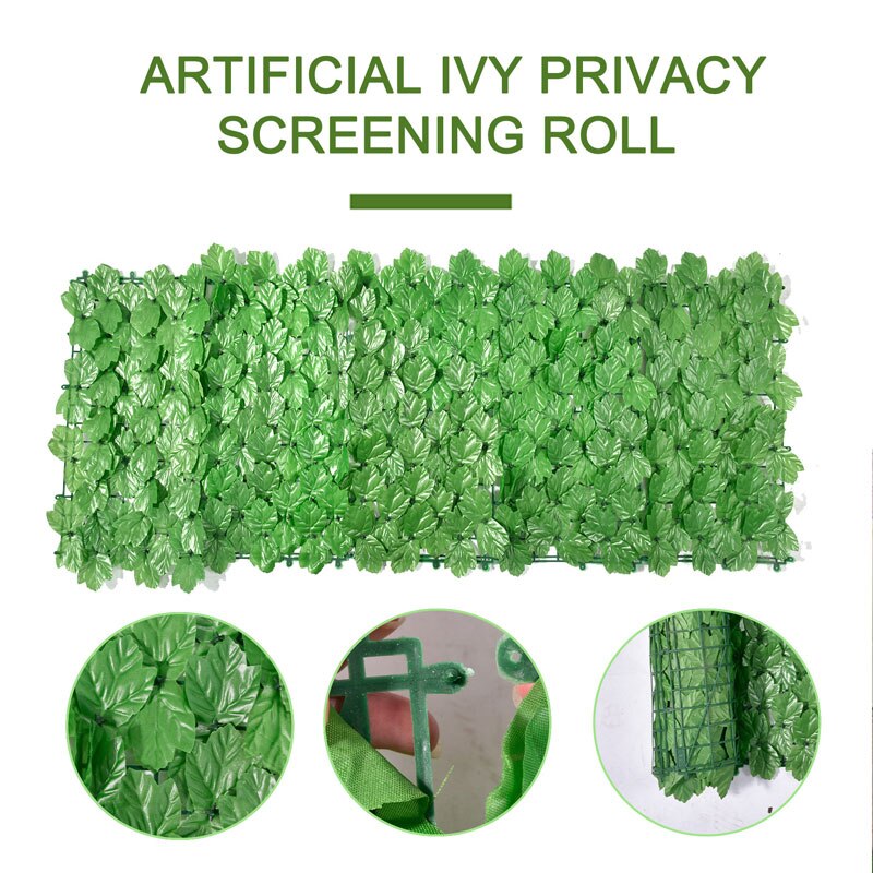 Green Artificial Leaf Screening Roll UV Fade Protected Privacy Wall Landscaping Garden Fence Balcony Fence Wall Screen Roll