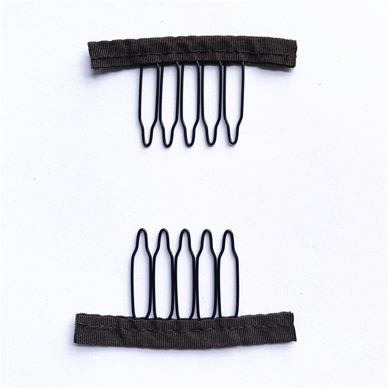 50 Stück Perückenkämme zur Sichern der Perücke, 4–7 Zähne, Perückenkamm, Perückenklammern mit Stoff für die Herstellung von Perückenkappen, Stahlmaterial, Clips, Kämme: Orange