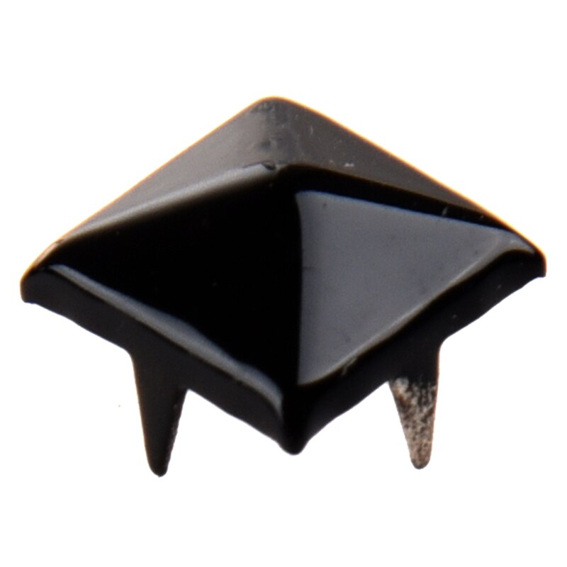 100 Stuks Piramide Studs Spots Punk Spikes Voor Diy Craft Leathercraft-Zwart Hecht Aan Materiaal Met 4 Gaffel te Houden