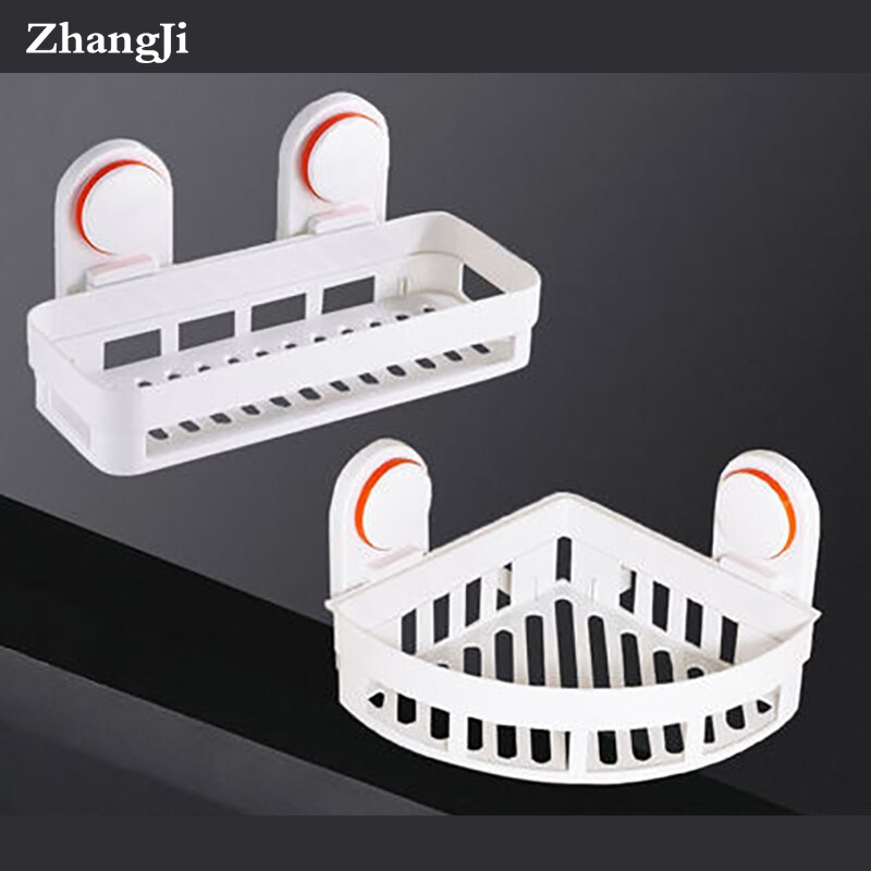 Zhangji-estante de pared para baño de ABS, accesorio de baño de , ventosa, soporte de cesta de esquina, estante de ducha Prateleira