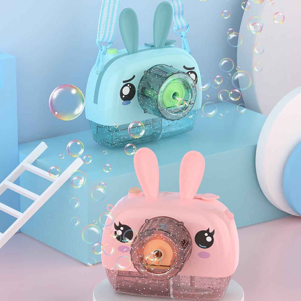 Kids Rabbit Elk Camera Light Music Electric Automatic Bubble Blower Machine Toy Outdoor Fun Sports Toys