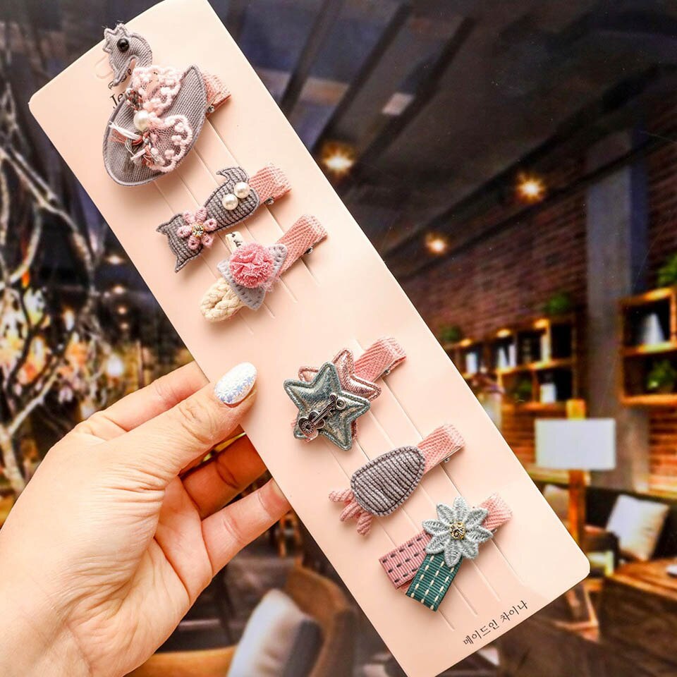 6 Pcs Haar Clip Set Baby Meisje Haar Clips Accessoires Pins Kawaii Leuke Haarclips Hoofdtooi Haarspeld Kids Toebehoren Festival Pin: 8