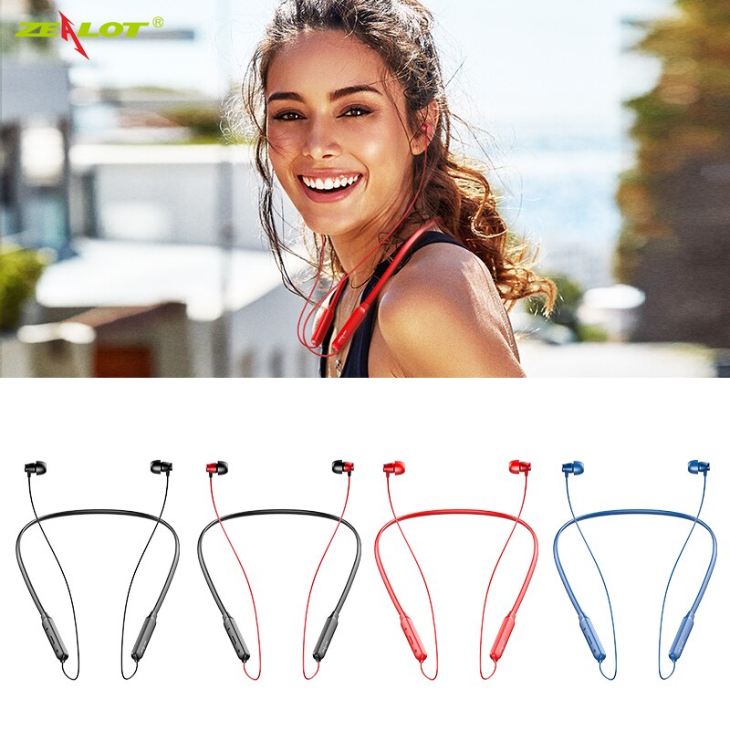 ZEALOT H15 Bluetooth Earphones Sport Wireless Headphone 8Hrs Talktime Neckband Stereo Headsets Running for mobile phone