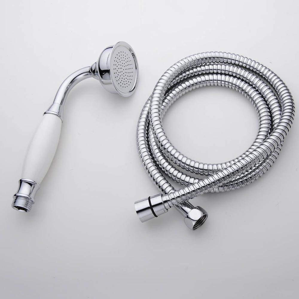 Traditional Victorian Handheld Shower Head with Ceramic Handle and 1.5m hose 03-029