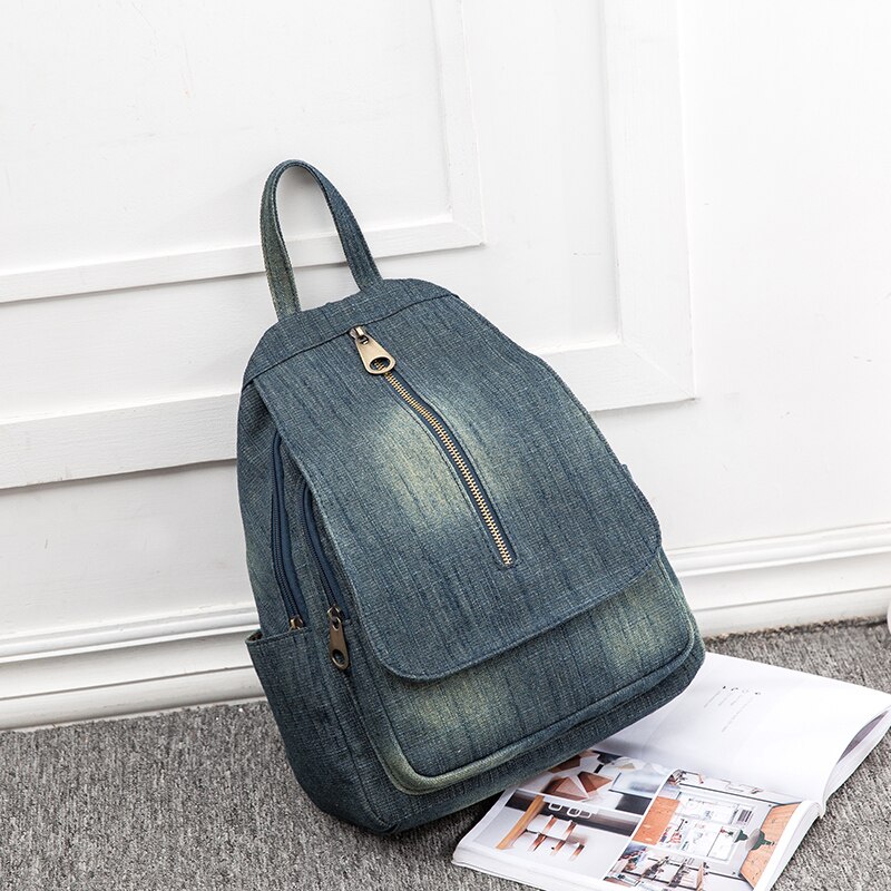 Rdywbu Blu Denim Tela di Canapa Dello Zaino Pacchetto Del Sacchetto di Grande Capacità Sacchetto di Scuola Delle Donne di Alta Qualità Dei Jeans Borsa Da Viaggio Zaino Zaino B755