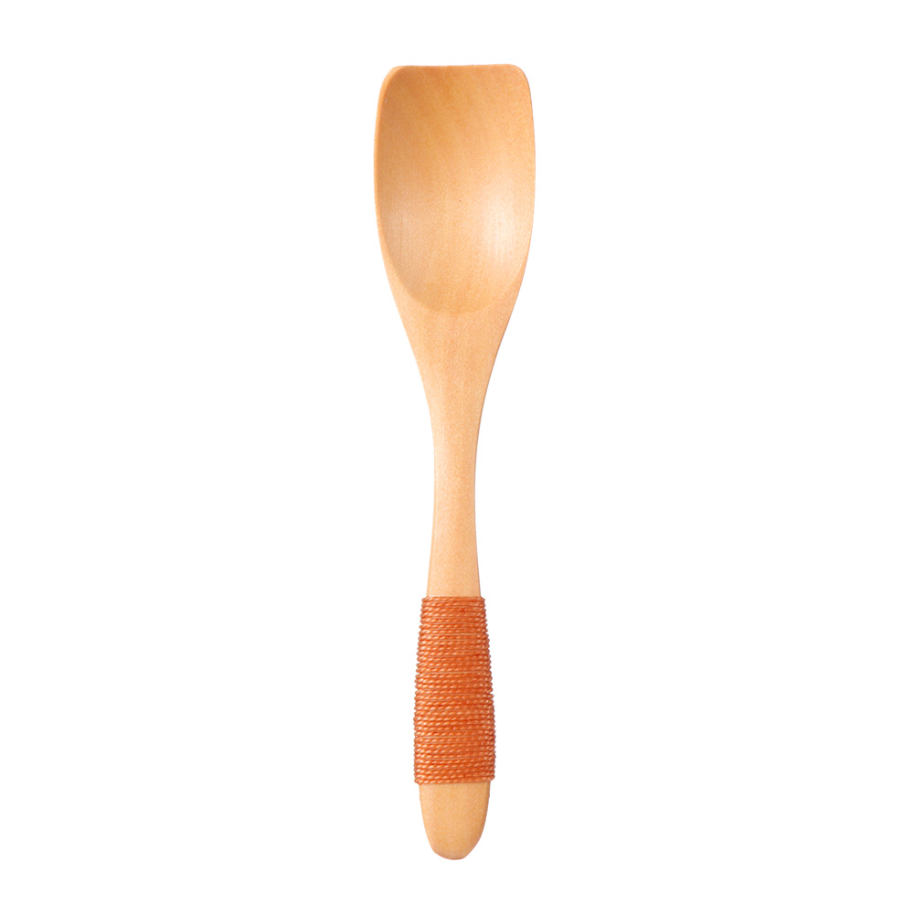 Handgemaakte Houten Lepels Grote Lange Steel Lepel Kids Houten Lepel Rijst Soep Dessert Lepel Koffer Thee Mengen Servies: 07