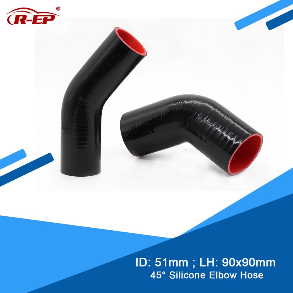 R-EP 45 degree Silicone Elbow Hose 51MM Silicone Air Intake Pipe for Supercharger Piping High Temperature Silicone