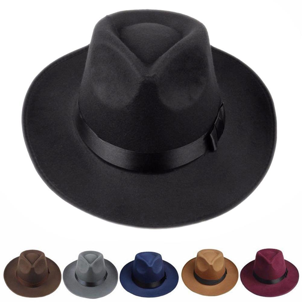 Summer Hat Sun Visor Men Women Hard Felt Wide Brim Fedora Panama Hat Autumn Vintage Cap