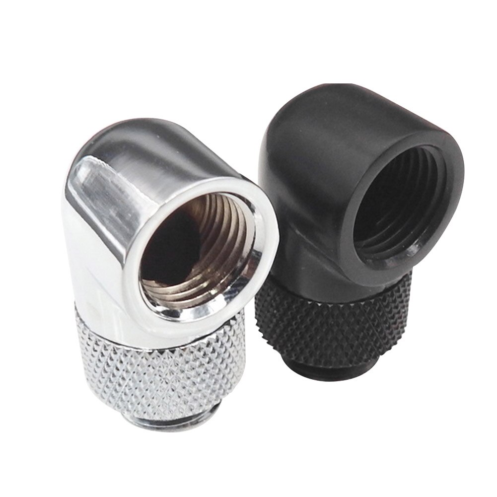 90 Degree Right Angle Adapter Fittings PC Water Cooling Rotatable Bend Copper G1/4 Thread Elbow Connector Quick Connect Enhance