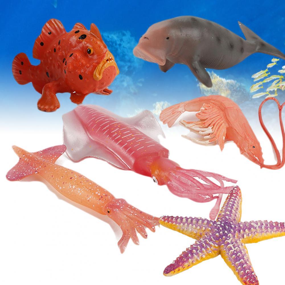 Mariene Leven Oceaan Zee Dieren Grouper Garnalen Inktvis Zeester Simulatie Ornament Simulatie Ornament Oceaan Zee Dieren