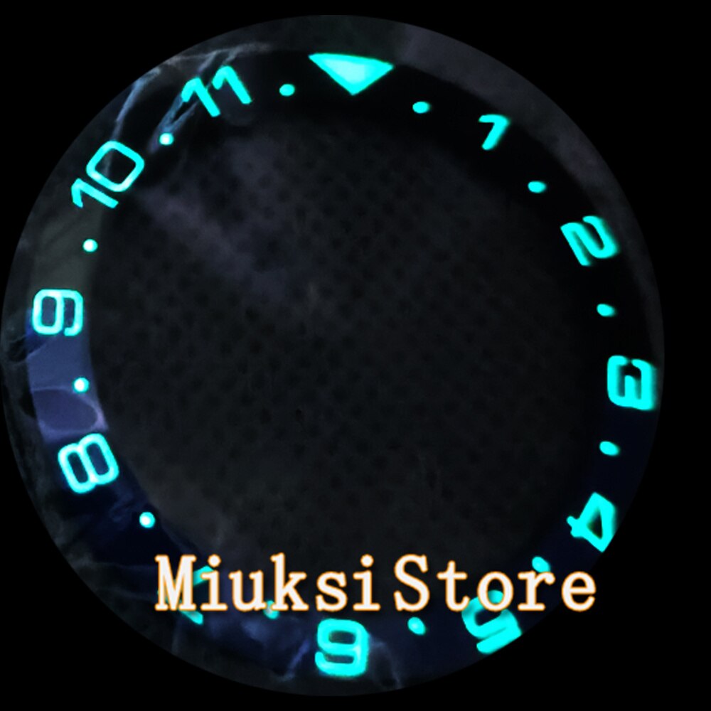 1Pcs 38Mm Blauw Super Lichtgevende Horloge Keramische Bezel 12 Uur Dual-Tijd Ring Insert Past Voor 40mm Horloges Horloge Case: Default Title