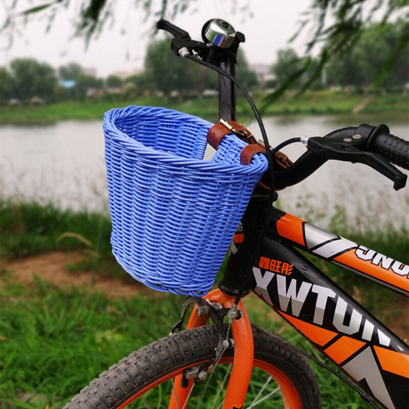 Cestas de almacenamiento frontal para bicicleta, cestas de manillar Vintage para manualidades, lavables, para carrito de niños: Blue