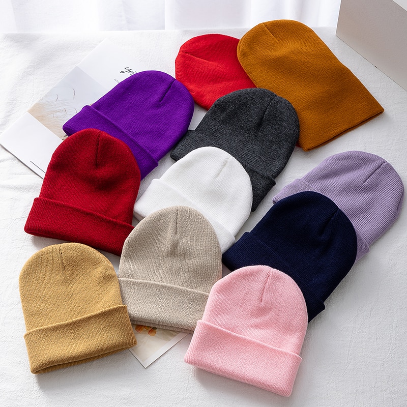 gorro Unisex Multicolor de otoño e invierno para hombre, gorro básico para uso diario, gorro de punto suave para mujer, gorro de calle que combina con todo