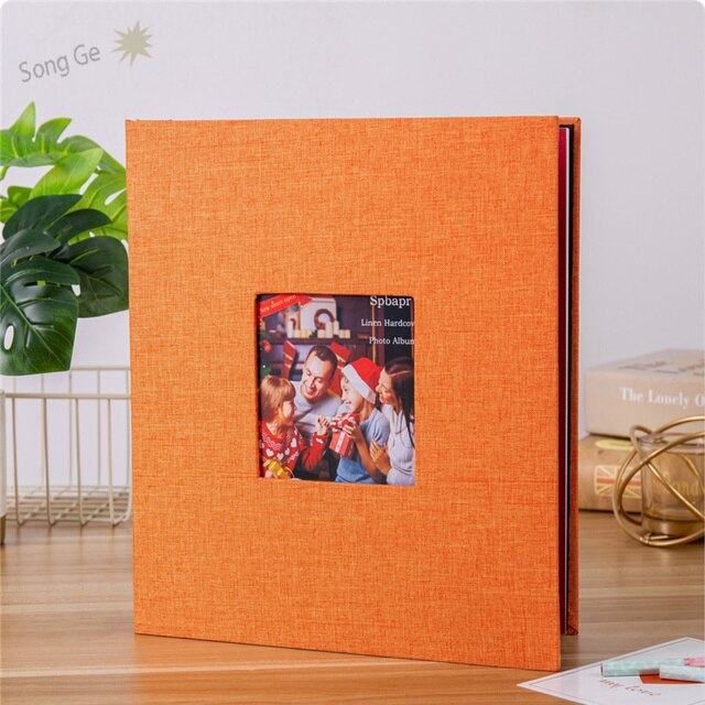 16 Inch 40 Pages Linen Cover DIY Photo Album 3x5 4x6 5x7 8.5x11 Photo Album Sticker Photo Album Big Family Photo Album: F