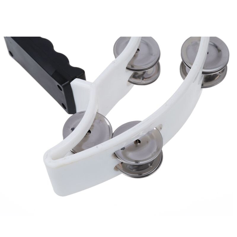 Double Row Half Moon Musical Tambourine Percussion Drum White Party KTV