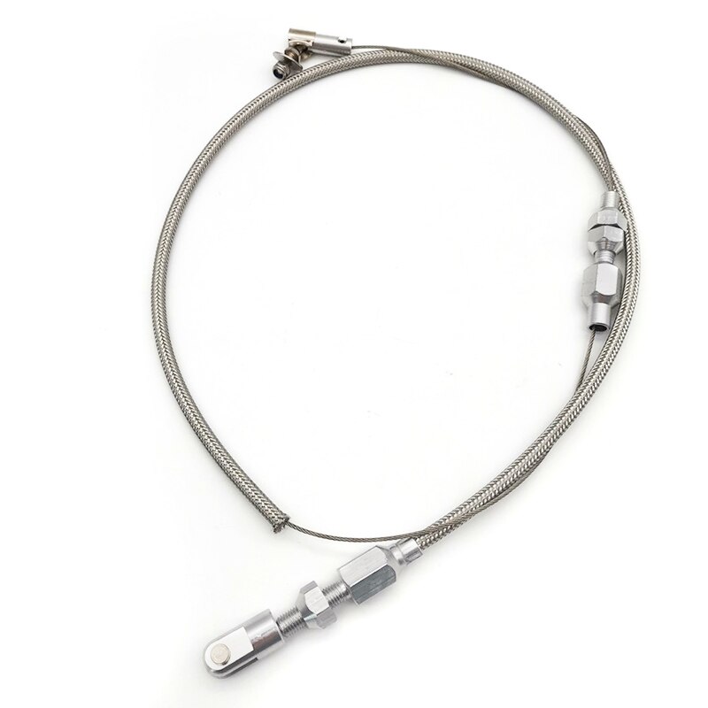 24 "Auto Gaspedaal Kabel Roestvrij Staal Gevlochten Aluminium Uiteinden Voor Ford Chevy