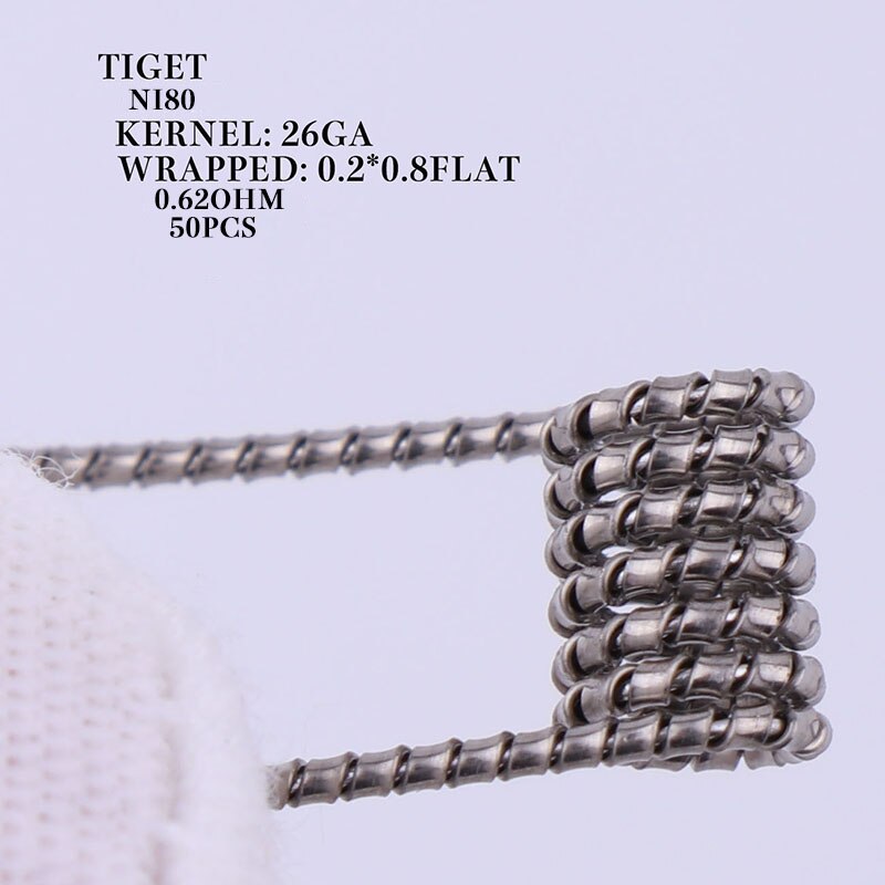 XFKM NI80 50/100 pcs twisted Fused Bijenkorf clapton coils premade wrap Alien Mix twisted Quad Tijger Verwarming Weerstand rda coil: tiger-ni80-50