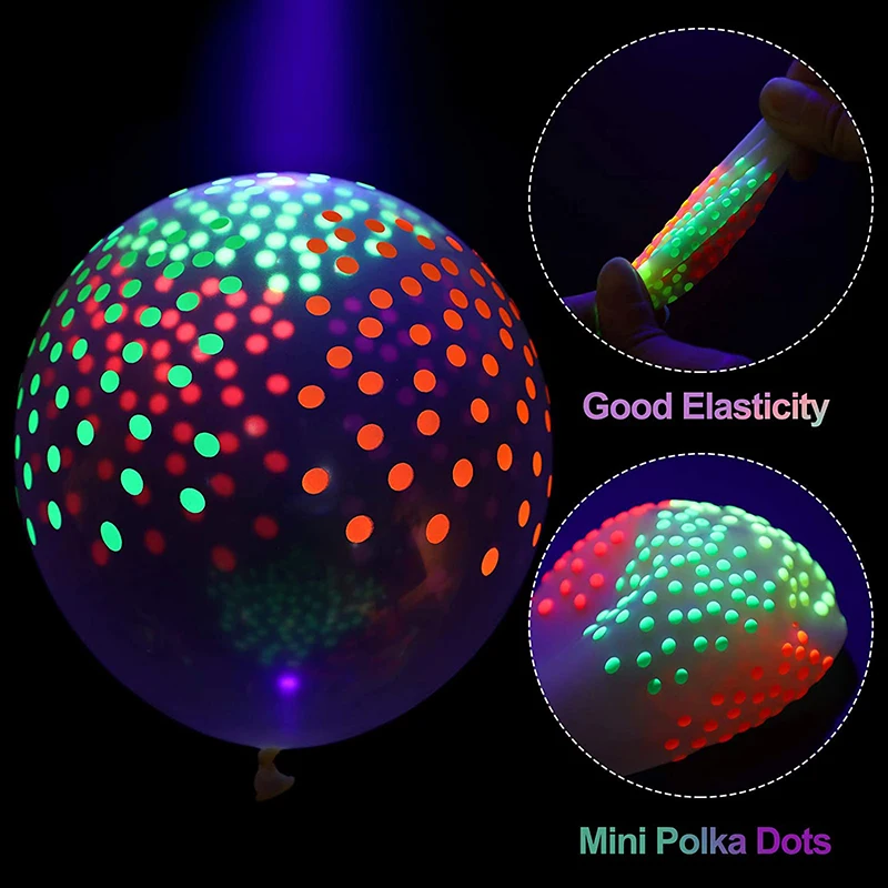 10 Uds. Globos fluorescentes de látex, globos luminosos de amor brillantes para decoraciones de de cumpleaños de boda, globos de cumpleaños