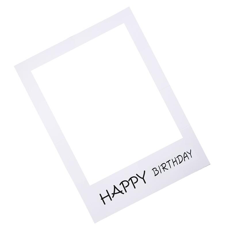 68 X 48 Cm Happy Birthday Photo Props Paper DIY Picture Frame Cutouts Photo Booth Props Photo Frame For Birthday Party Supplies