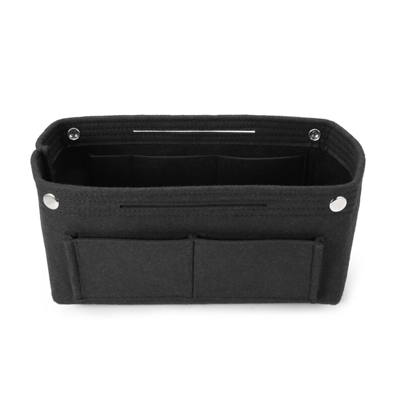 Multifunktions Handtasche Organizer Geldbörse Einsatz Tasche Filz Stoff Lagerung Pouch Fall: Black