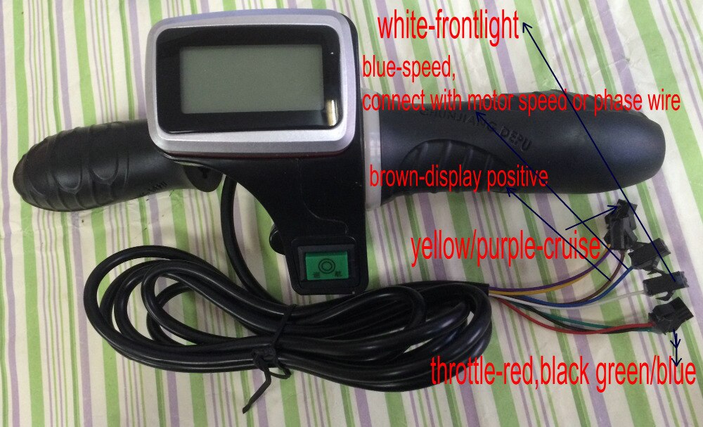 twist throttle gas handle grips with led display screen and cruise switch accelerator for electric scooter ebike moped tricycle