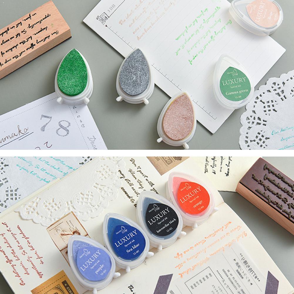 24 Colors Inkpad Handmade DIY Craft Oil Based Ink Pad Fabric Wedding Stamps Ink pad Paper Rubber Scrapbooking Paint Wood Fi V2X9