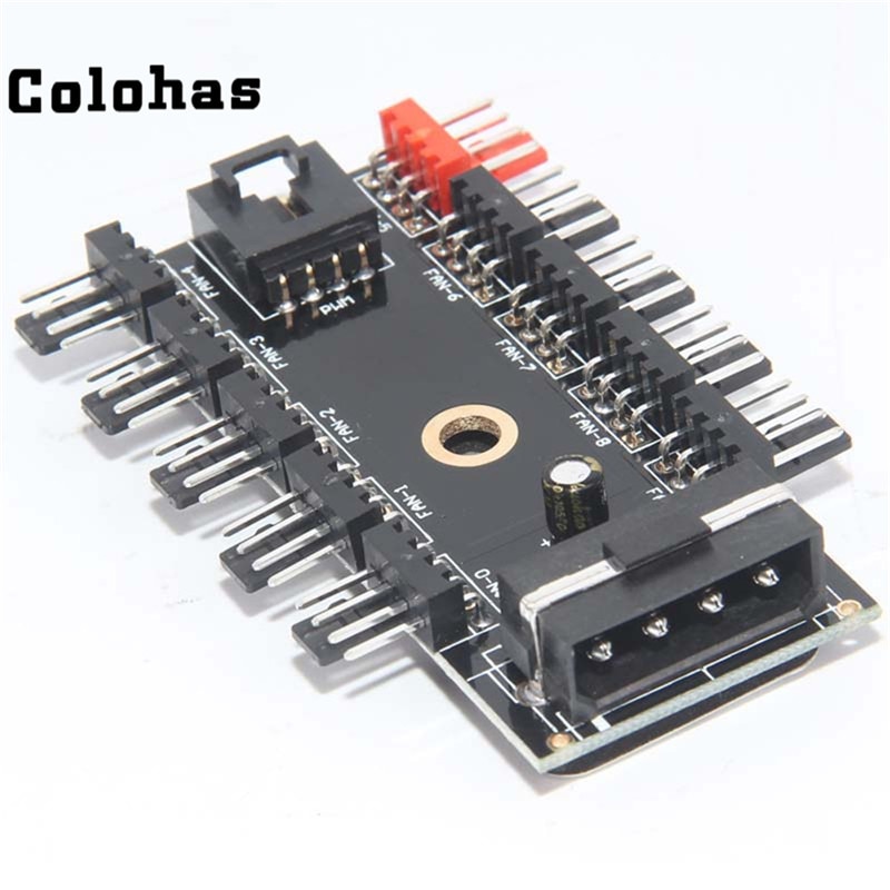 CPU Molex 4 Pin naar 10 Poorten 4-Pin PWM Fan Control Splitter Uitbreiding HUB voor PC Fan Cooling systeem Compatibel met 3Pin Fan