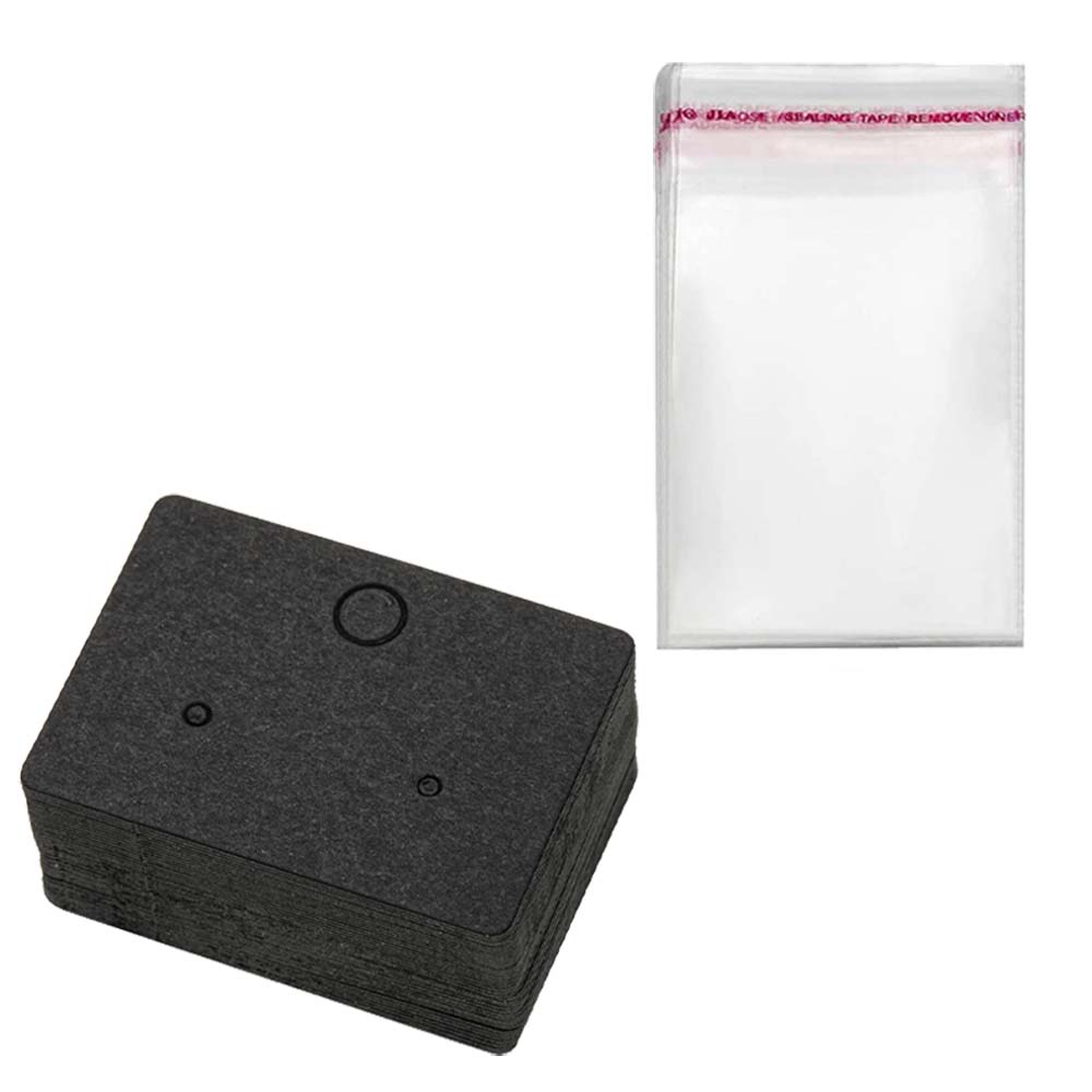 Tarjetero de cartón para pendientes, bolsa de cartón para embalaje de joyería, manualidades, fabricación de pequeñas empresas, lote de 100 unidades