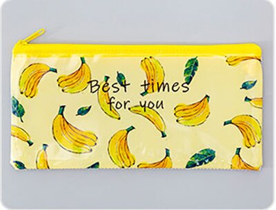 Bolsa de lápices de fruta original, estuche de malla Kawaii, archivador, estuche grande de pluma de PVC para niñas, papelería coreana, suministros escolares: Small 11
