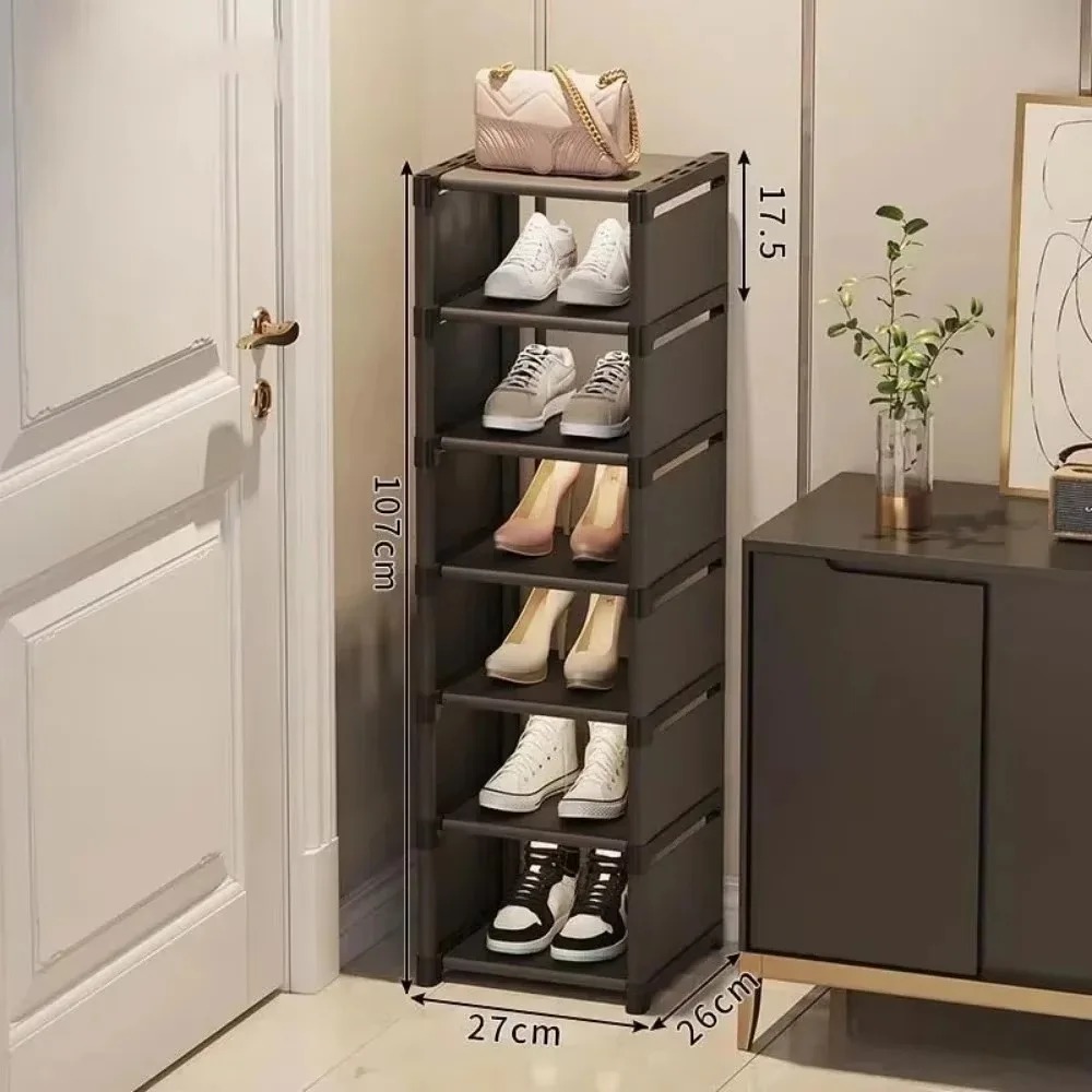 Entrance Shoe Rack Multiple Layers Stackable Footwear Organizer Rack Space Saving Wall Corner Shoe Cabinets Simple Shoes Shelf